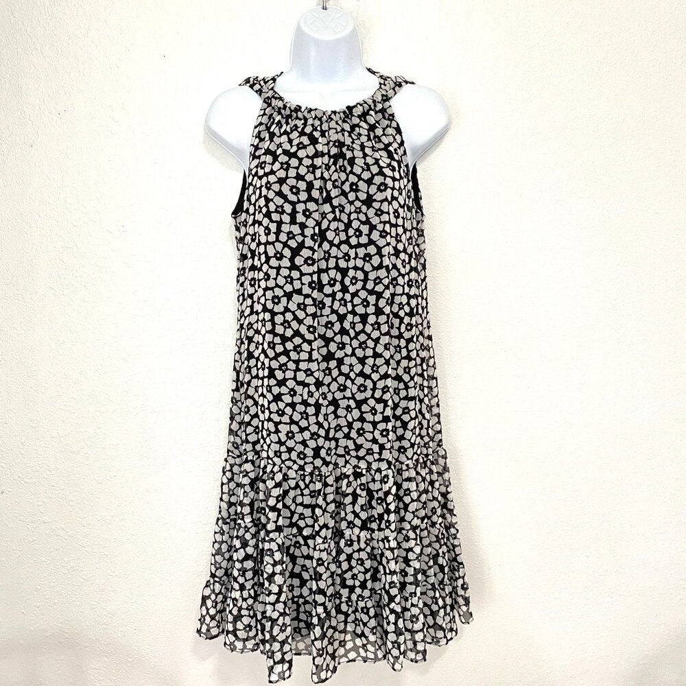 JBS Women's Chiffon Halter Floral Summer Cocktail Dress Black/Gray Size 6